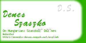 denes szaszko business card